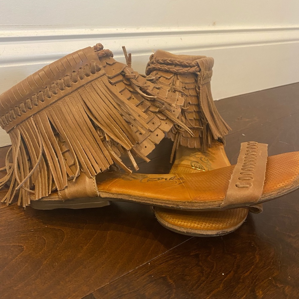 Boho leather sandals